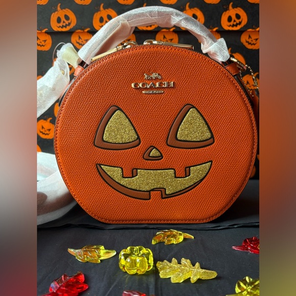 πππ COACH CANTEEN CROSSBODY BAG WITH HALLOWEEN PUMPKIN PRINT ππNWT π - Picture 5 of 16
